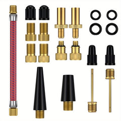 Brass Valve Adapter Extension Kit for Bicycle Tire Inflator Ball Pump Needle