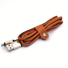 3pcs Faux Leather Cable Organizer Anti-tangle Earphone Winder