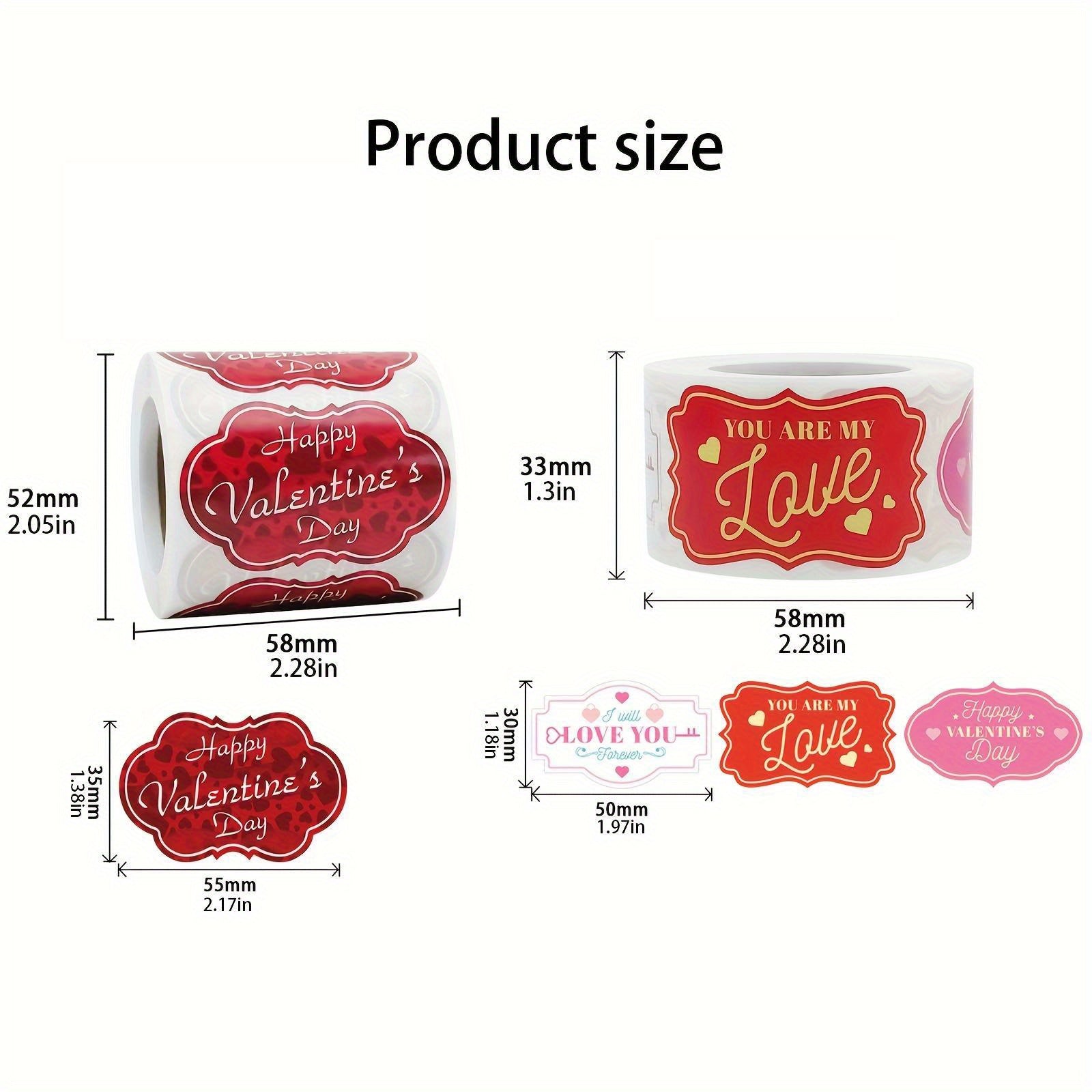 250pcs Love Valentine's Stickers Heart Shaped Sealing Stickers Gift Decoration