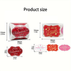 250pcs Love Valentine's Stickers Heart Shaped Sealing Stickers Gift Decoration