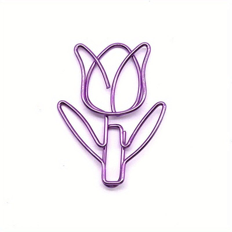 Colorful Tulip Paperclip - Unique Office Supplies