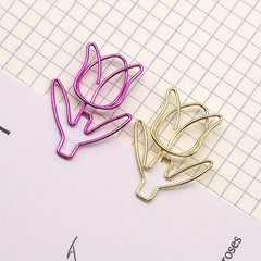 Colorful Tulip Paperclip - Unique Office Supplies