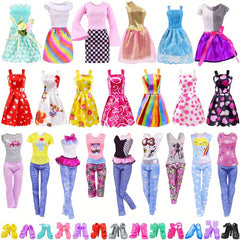 36pcs Doll Clothes & Jewelry for 11.5" Dolls Complete Outfits Shoes Crown Staff