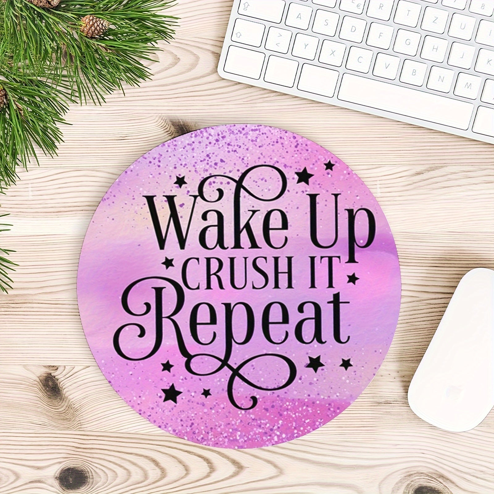 Round Gaming Mouse Pad for Women Non-Slip Rubber Mat