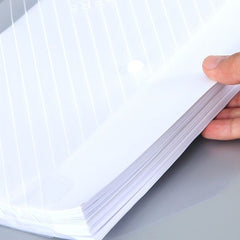 3pcs A4 File Bag Transparent Buckle Bag for Test Papers, Information, Learning