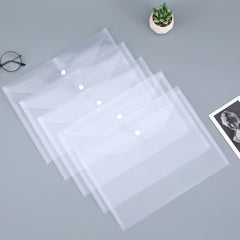 3pcs A4 File Bag Transparent Buckle Bag for Test Papers, Information, Learning
