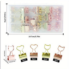24pcs Long Tail Clip Transparent Acrylic Box Metal Receipt Folder