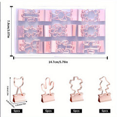 24pcs Long Tail Clip Transparent Acrylic Box Metal Receipt Folder
