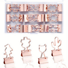 24pcs Long Tail Clip Transparent Acrylic Box Metal Receipt Folder