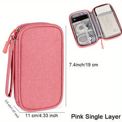 Portable Double-Layer Cable Organizer Bag