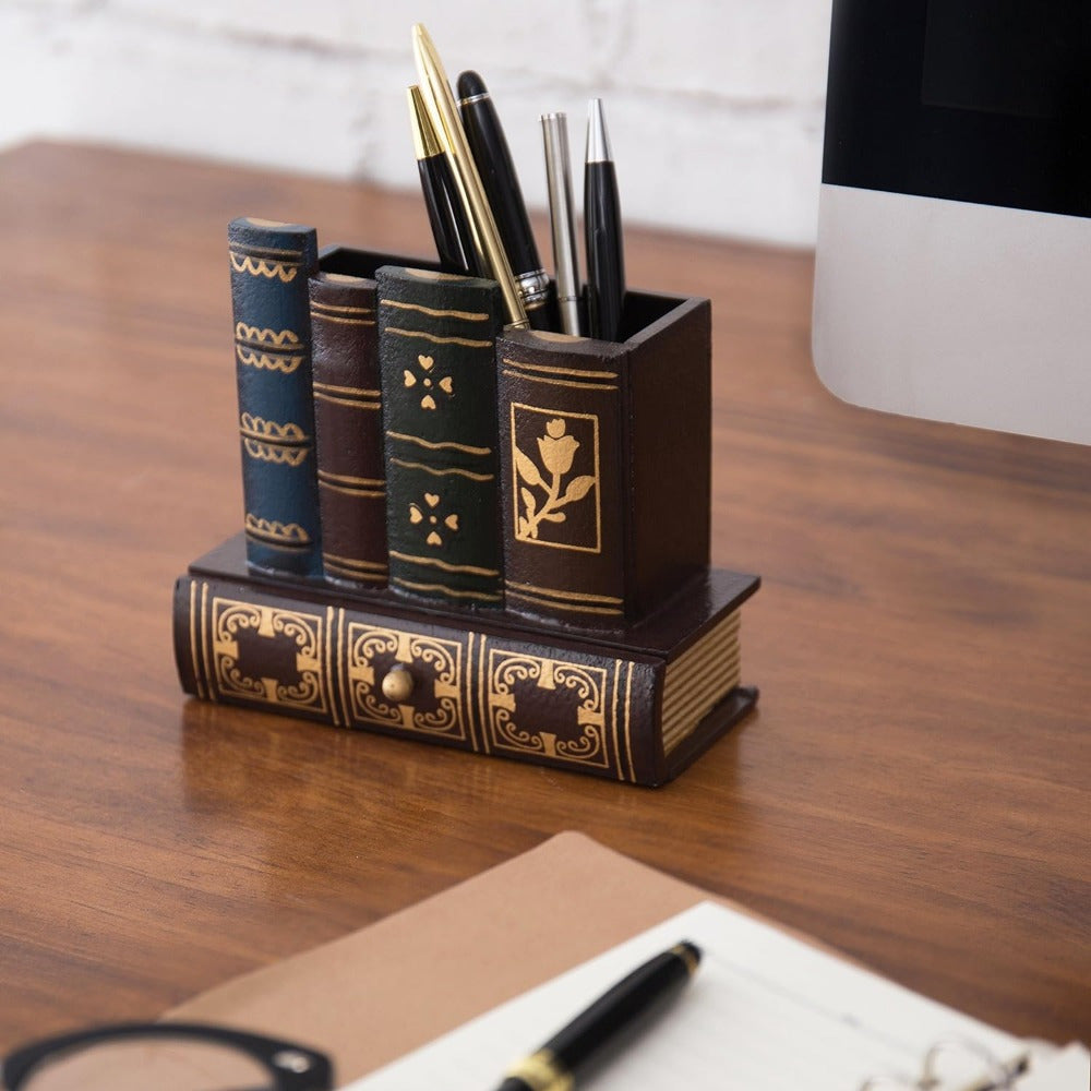 Vintage Desk Organizer Caddy with Drawer