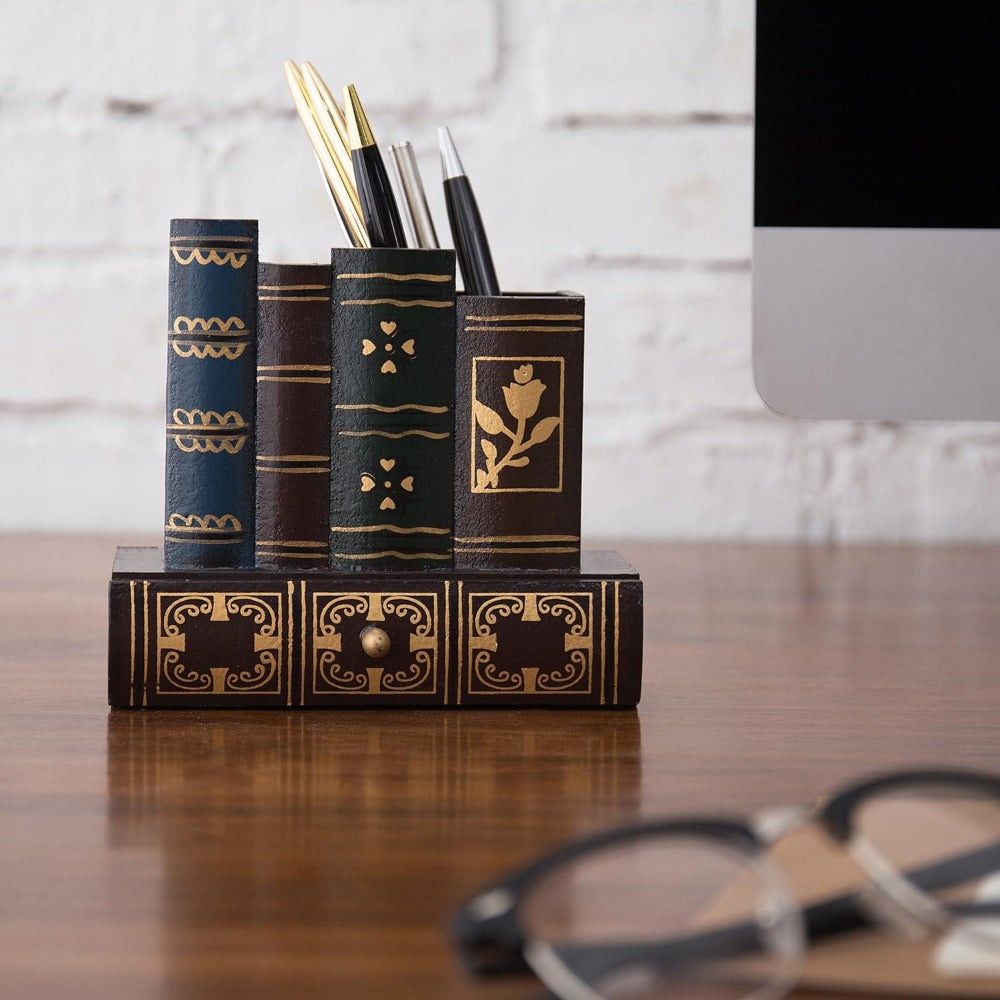 Vintage Desk Organizer Caddy with Drawer