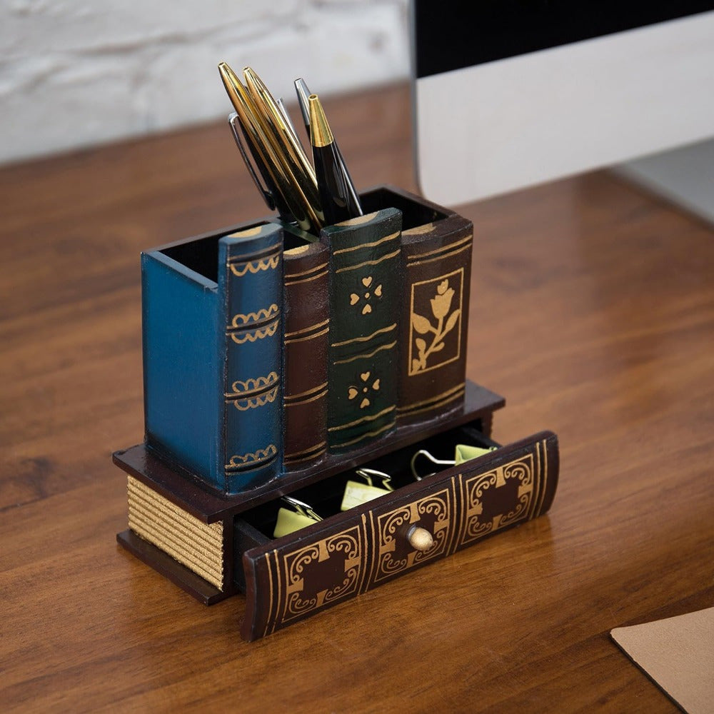 Vintage Desk Organizer Caddy with Drawer