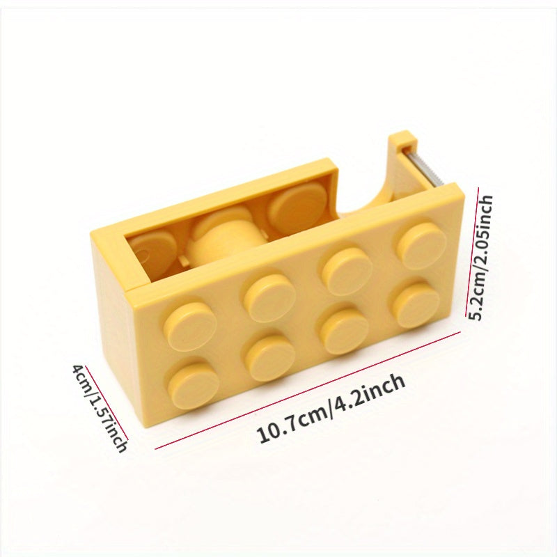 2pcs Building Block Shape Tape Cutter Desktop Tape Storage Box
