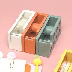 2pcs Building Block Shape Tape Cutter Desktop Tape Storage Box