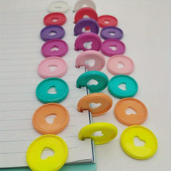 50pcs 28MM Love Round Plate Binding Buckle for Loose Leaf Hand Account Book