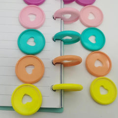 50pcs 28MM Love Round Plate Binding Buckle for Loose Leaf Hand Account Book