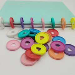 50pcs 28MM Love Round Plate Binding Buckle for Loose Leaf Hand Account Book