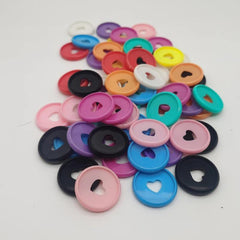 50pcs 28MM Love Round Plate Binding Buckle for Loose Leaf Hand Account Book