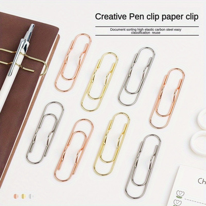 10pcs Metal Pen Clip Paper Clip Hand Account Accessories Pen Buckle