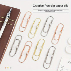 10pcs Metal Pen Clip Paper Clip Hand Account Accessories Pen Buckle