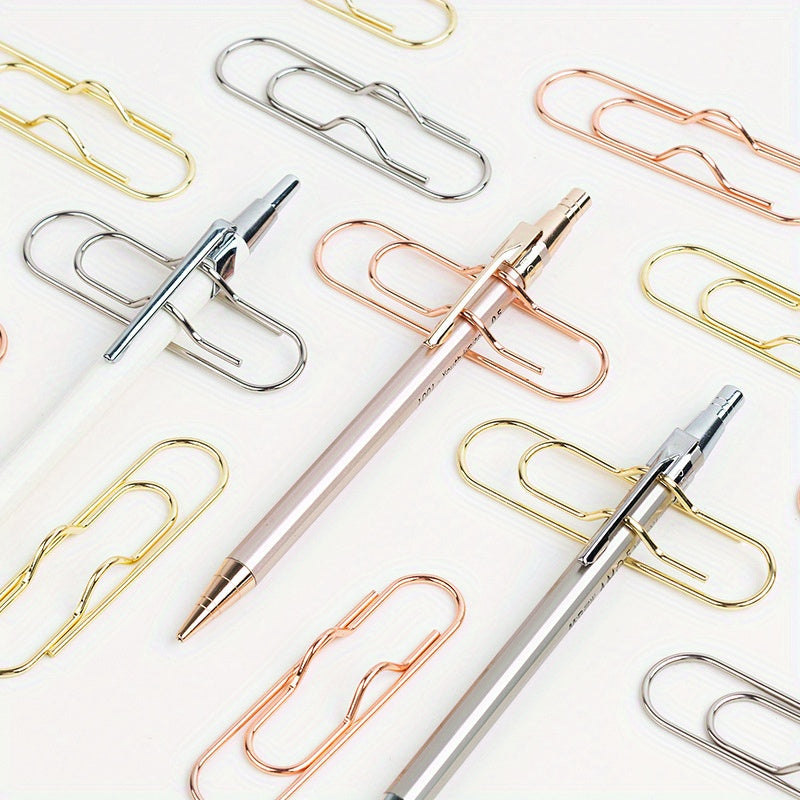 10pcs Metal Pen Clip Paper Clip Hand Account Accessories Pen Buckle