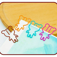 20pcs Bear Paper Clips Creative Model, School Office Supplies