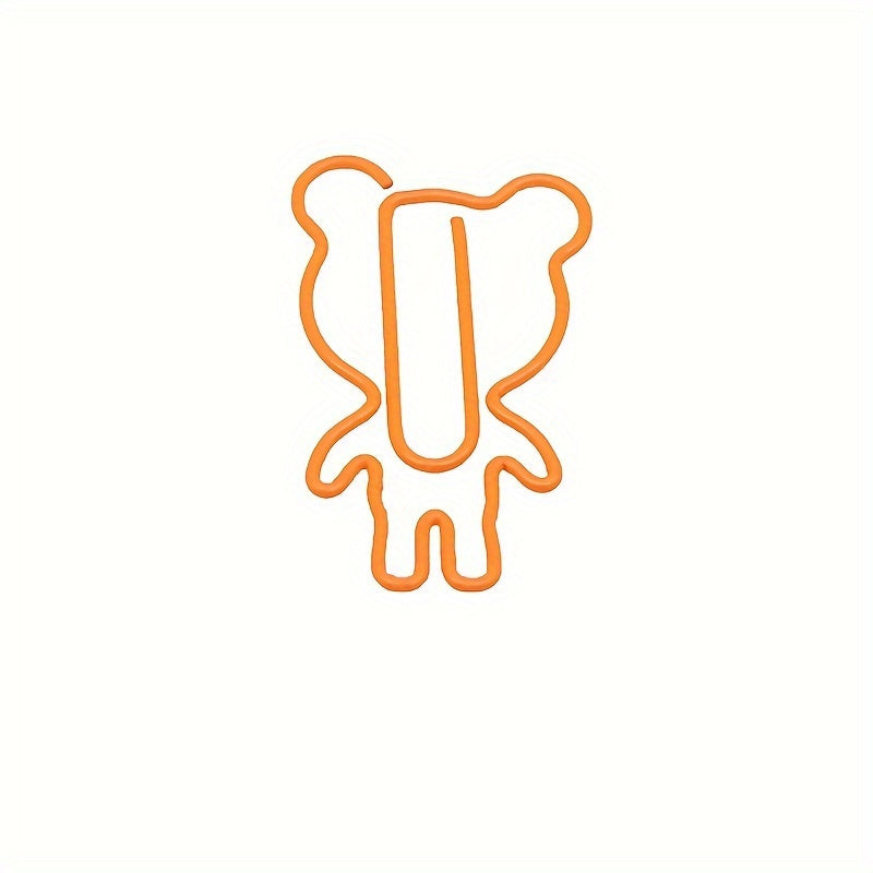 20pcs Bear Paper Clips Creative Model, School Office Supplies