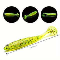 8pcs Paddle Tail Soft Lure Swimbait Fishing Accessories