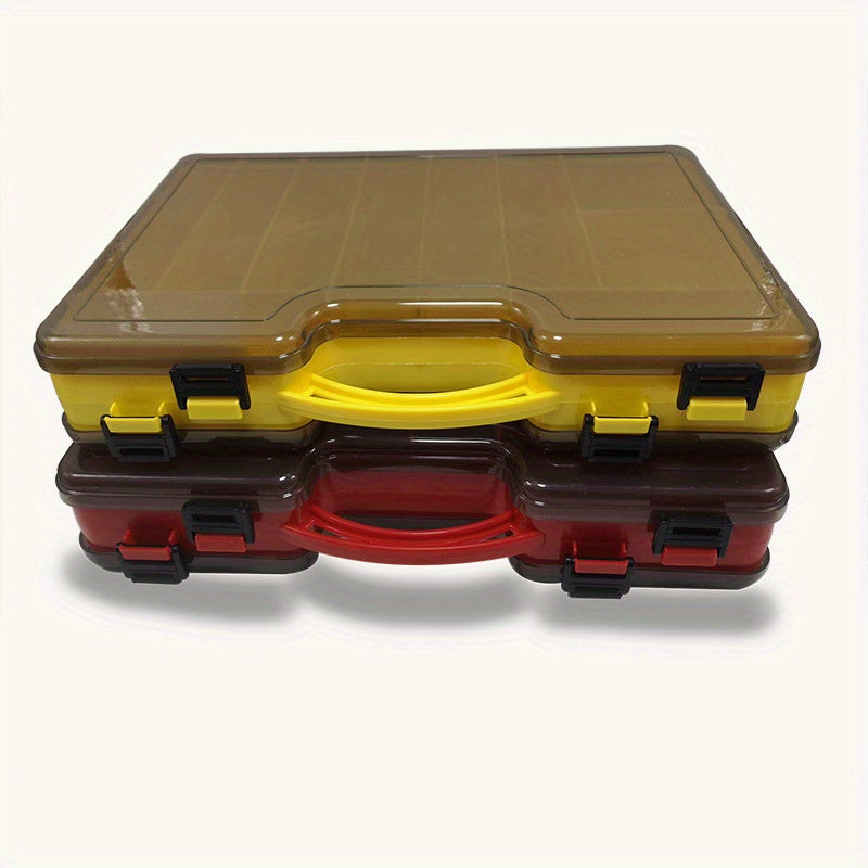 Portable Fishing Tackle Box Double Sided Storage Organizer Hooks Lures Baits