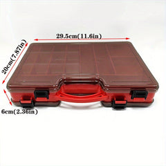 Portable Fishing Tackle Box Double Sided Storage Organizer Hooks Lures Baits