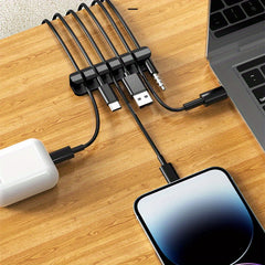 Silicone Desktop Cable Organizer Self-adhesive Wire Winder