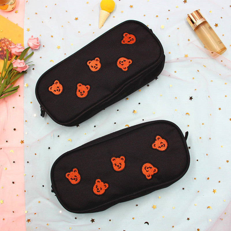 Cartoon Bear Pencil Case Stationery Box Storage Bag Large Capacity