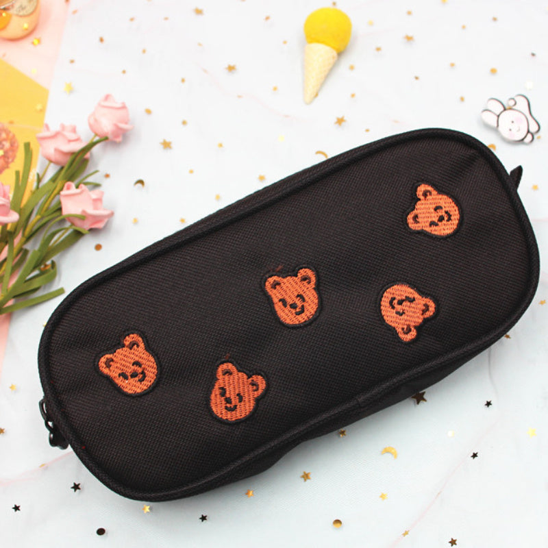 Cartoon Bear Pencil Case Stationery Box Storage Bag Large Capacity
