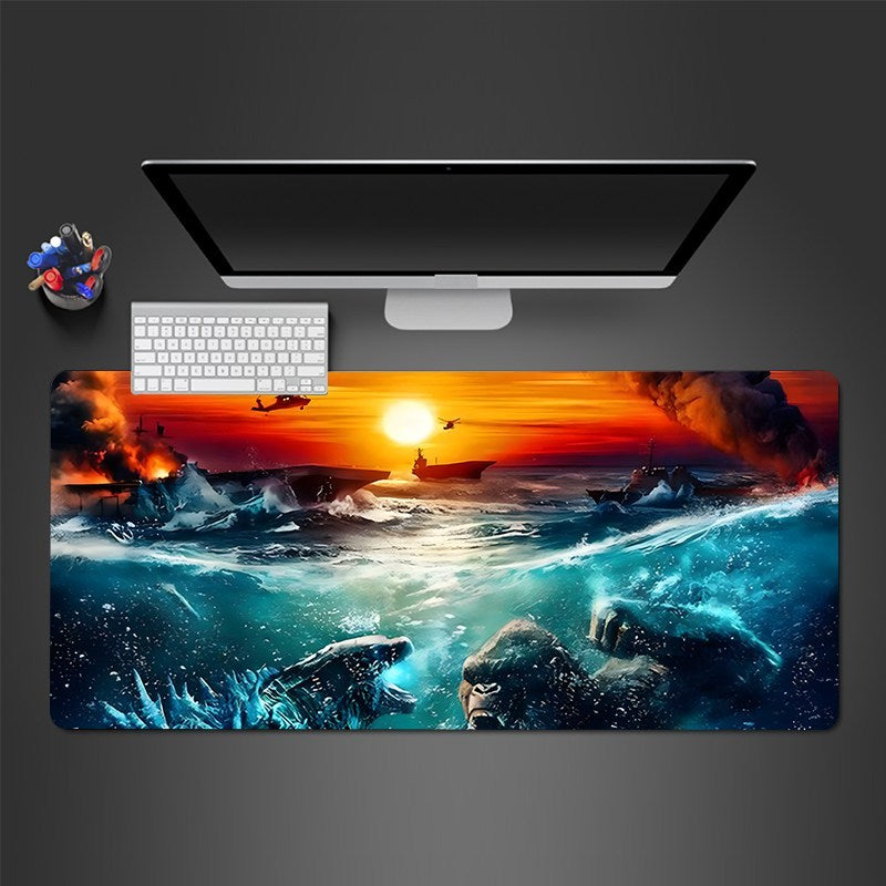 Gorillas vs Dinosaurs Sea Mouse Pad Large Gaming Mat