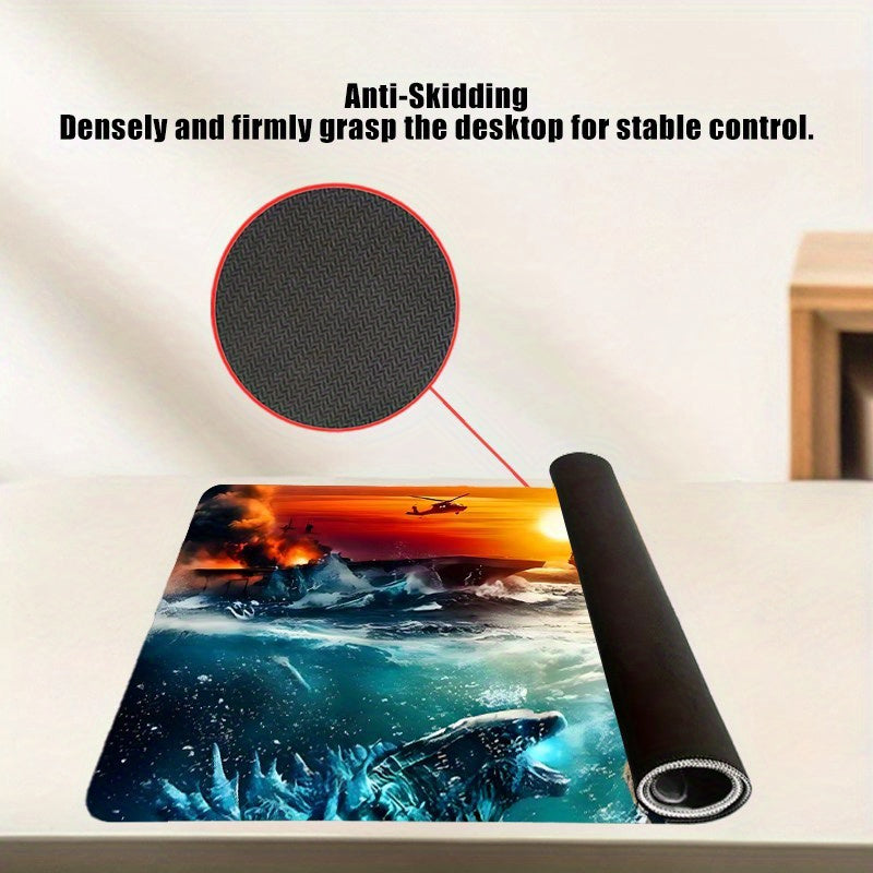 Gorillas vs Dinosaurs Sea Mouse Pad Large Gaming Mat