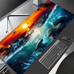 Gorillas vs Dinosaurs Sea Mouse Pad Large Gaming Mat