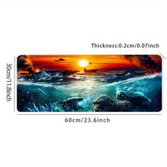 Gorillas vs Dinosaurs Sea Mouse Pad Large Gaming Mat