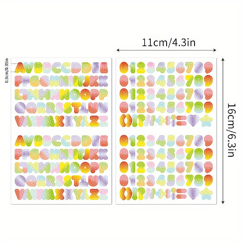 2pcs Gradient Ins Style Letter Stickers DIY Home Decor Supplies