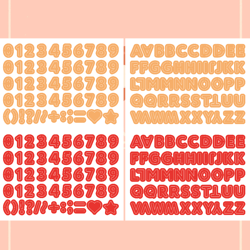 2pcs Gradient Ins Style Letter Stickers DIY Home Decor Supplies