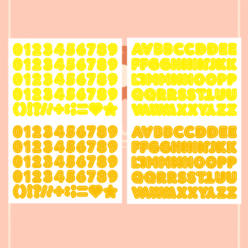 2pcs Gradient Ins Style Letter Stickers DIY Home Decor Supplies