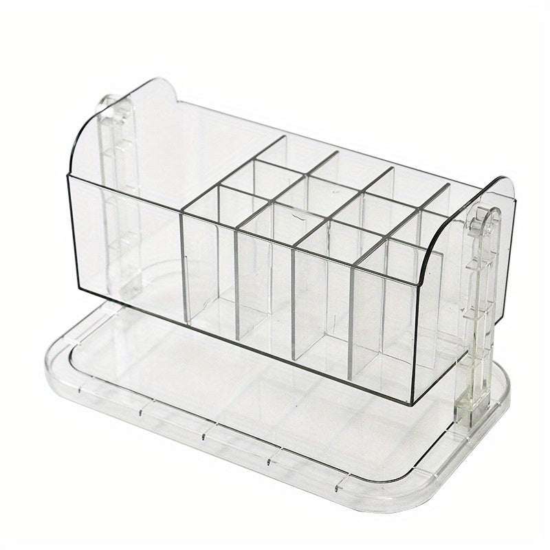 Striped Compartment Desktop Storage Box Cosmetics Finishing Sorting