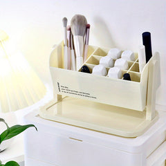 Striped Compartment Desktop Storage Box Cosmetics Finishing Sorting