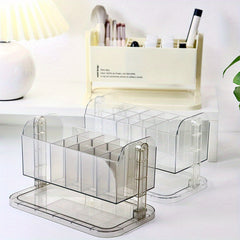 Striped Compartment Desktop Storage Box Cosmetics Finishing Sorting