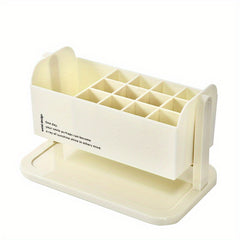 Striped Compartment Desktop Storage Box Cosmetics Finishing Sorting