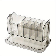 Striped Compartment Desktop Storage Box Cosmetics Finishing Sorting