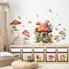 Removable Wall Sticker Mushroom House Creative Decoration