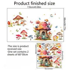 Removable Wall Sticker Mushroom House Creative Decoration