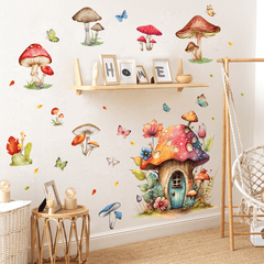 Removable Wall Sticker Mushroom House Creative Decoration