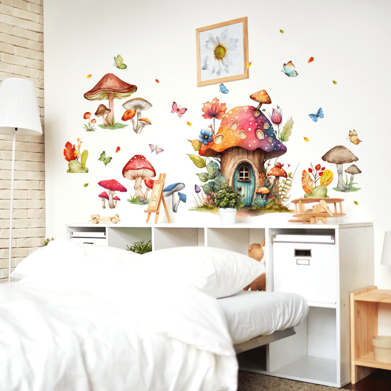 Removable Wall Sticker Mushroom House Creative Decoration